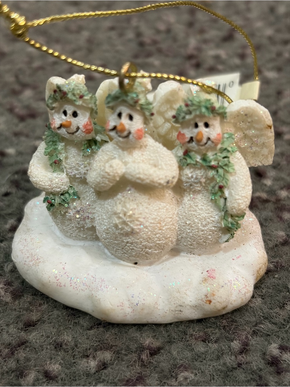 Ganz Holiday Snowman Trio Hanging Ornament - White